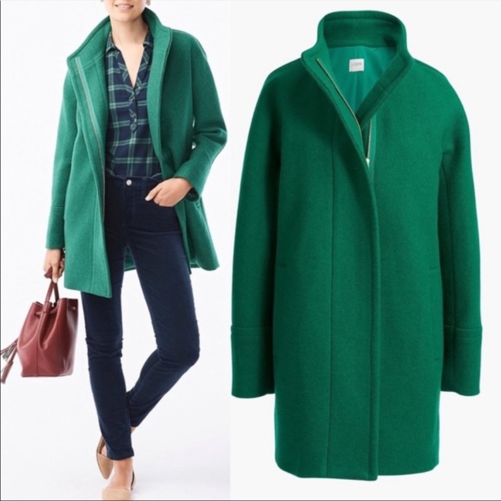 Never worn Kelly green J Crew Coat